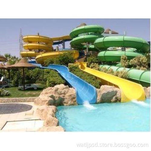 Outdoor spiral water slide Children open flume water slide